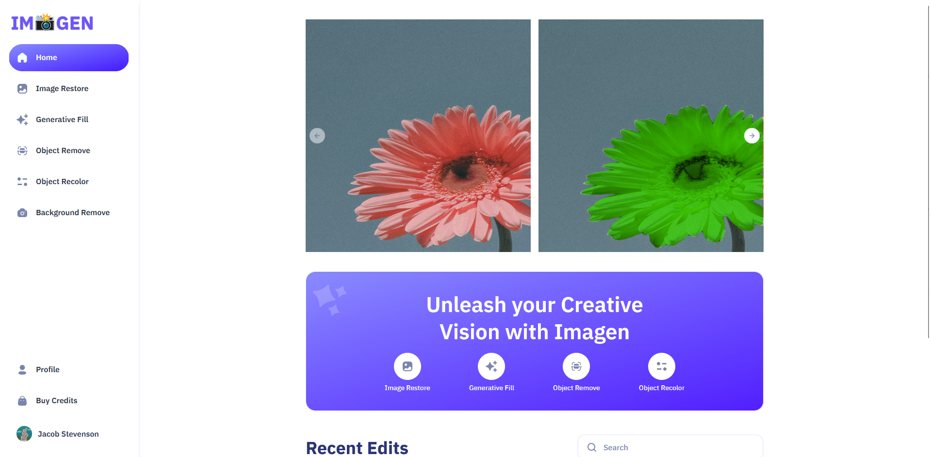 Imagen Photowebsite marketing card